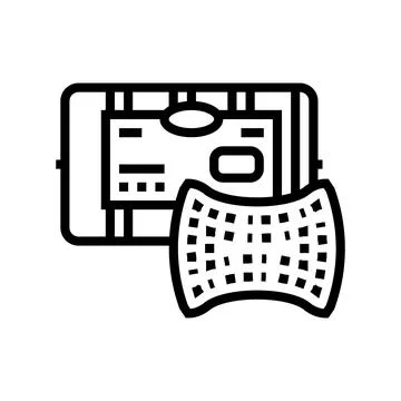 Sponge wash accessory line icon vector illustration イラスト素材