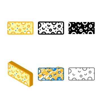 Sponge for wash color icon vector concepts Stock Illustration