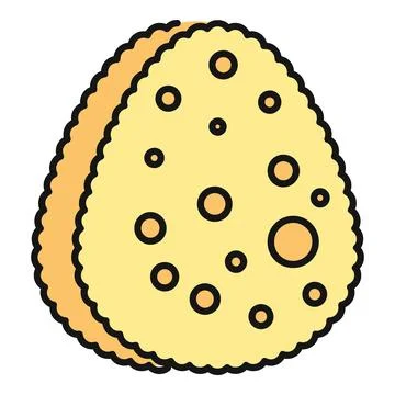 Sponge for washing and cleaning flat line icon Stock Illustration