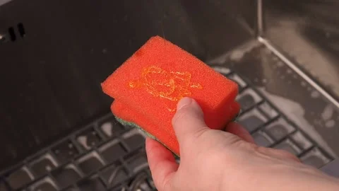 A sponge for washing dishes. Video stock 234494041