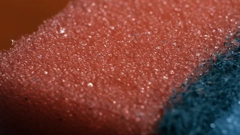 Sponge for washing dishes in macro Video stock 128655962
