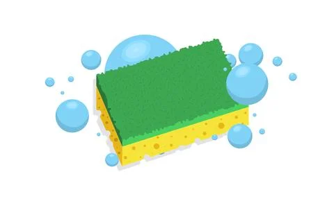 Sponge with water bubbles clipart 스톡 일러스트