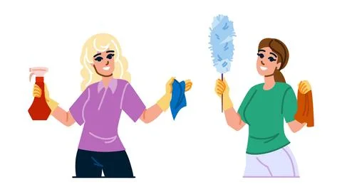 Sponge woman cleaning tools vector Illustration