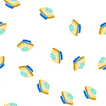 Sponge zero waste isometric icon seamless pattern Stock Illustration
