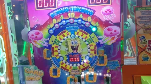 Spongebob Bonus Tickets Arcade Game Stock Footage 157370950