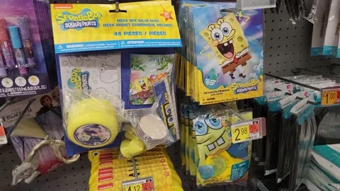 Spongebob Party Supplies Stock Footage 205322820