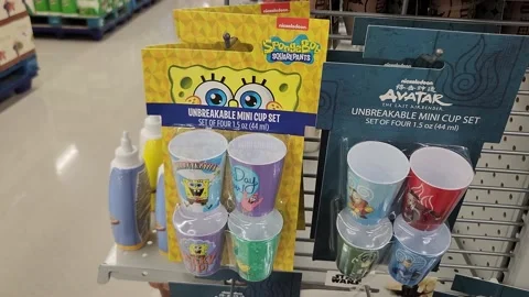 Spongebob Squarepants Mini Cup Set Retailer Patrick Stock Footage 218173581