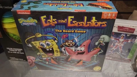 Spongebob Squarepants Nickelodeon Eels and Escalators the Board Game Retailer Stock Footage 219814878