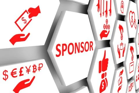 SPONSOR concept cell background 3d illustration Stock Illustration