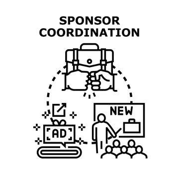 Sponsor coordination developing business partnership agreement Stockillustratie