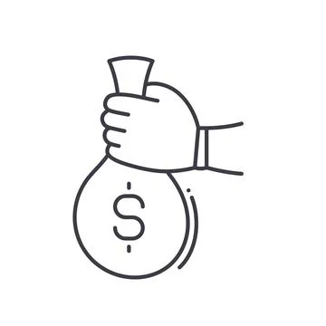Sponsor investment line icon, outline symbol, vector illustration, concept sign Stock Illustration