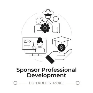 Sponsor professional development modern flat line concept icon Stock Illustration