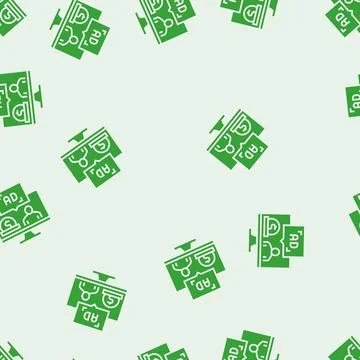 Sponsored content glyph seamless pattern Illustrazione stock