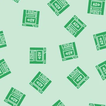 Sponsored content glyph vector seamless pattern Stock Illustration