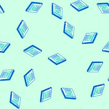 Sponsored content isometric icon seamless pattern Stock Illustration