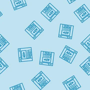 Sponsored content line vector seamless pattern Stock Illustration