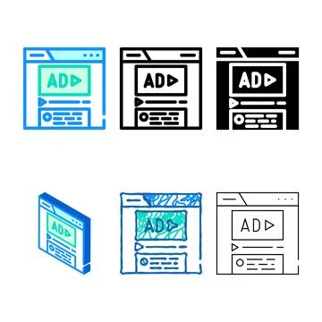Sponsored content simplified color icon vector Stock Illustration