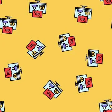 Sponsored content vector seamless pattern Stock Illustration