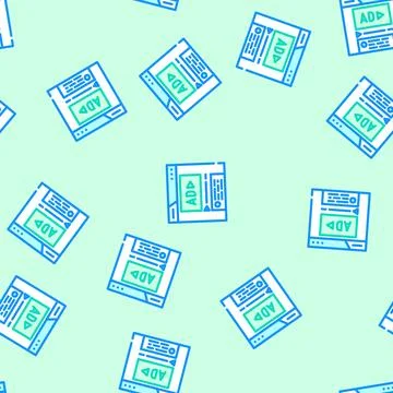 Sponsored content vector seamless pattern Illustrazione stock