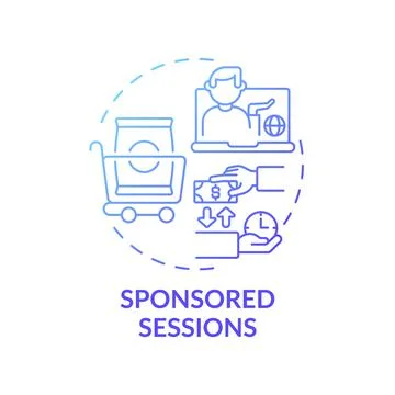 Sponsored sessions concept icon Stock Illustration