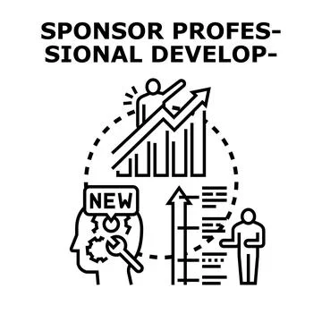Sponsoring professional development and career growth illustration Stock Illustration
