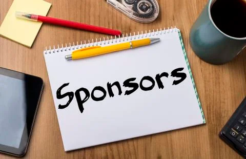 Sponsors - Note Pad With Text Stock Photos