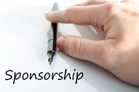 Sponsorship text concept Stock Photos