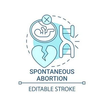 Spontaneous abortion blue concept icon Stock Illustration