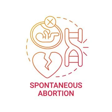 Spontaneous abortion red gradient concept icon Stock Illustration