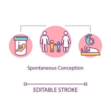 Spontaneous conception concept icon. Sexual intercourse. Family planning. Child Stock Illustration