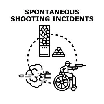 Spontaneous shooting incident concept vector illustrating gun violence Stock Illustration