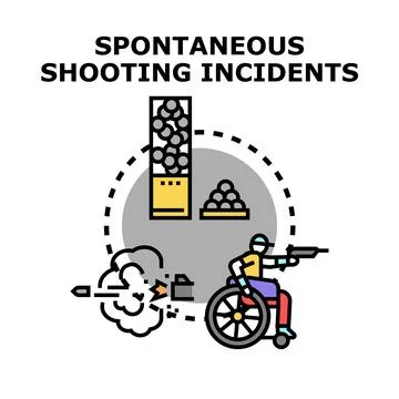Spontaneous shooting incident concept vector illustrating gun violence Stock Illustration