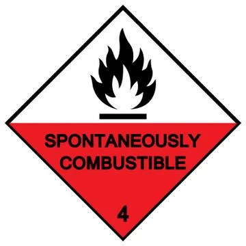 Spontaneously Combustible Symbol Sign, Vector Illustration, Isolate On White  Stock Illustration