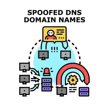 Spoofed dns domain names vector illustration Stock Illustration