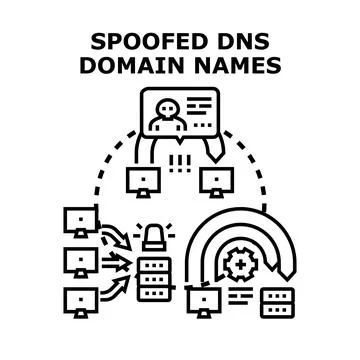 Spoofed dns domain names vector illustration Stock Illustration