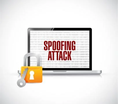 Spoofing attack computer lock concept Stock Illustration