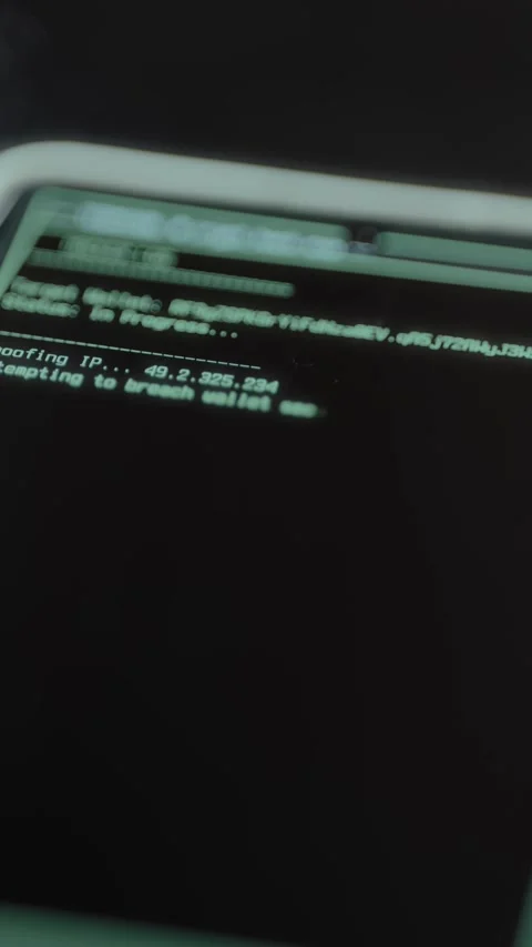 Spoofing IP, attempt of hacking a BTC Wallet Stock Footage 326045542