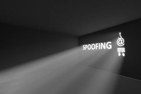 SPOOFING  rays volume light concept 3d illustration Stock Illustration