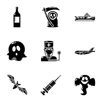 Spook icons set, simple style 스톡 일러스트