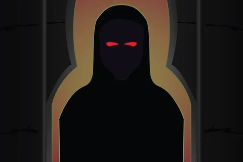 The Spook is standing at the window Stock Illustration