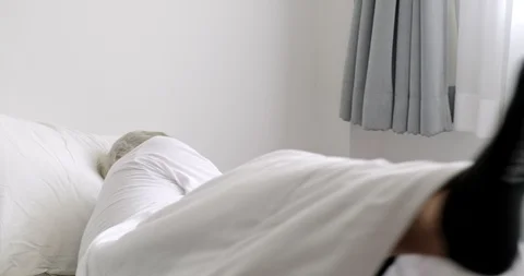 Spooke senior in bed. Stock Footage 105962843