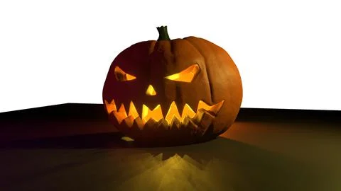 Spooky 3D Halloween Pumpkin on a Ground 3D Model