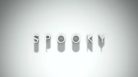 Spooky 3D title animation with shadows on a white background Stockbeeldmateriaal 296003890