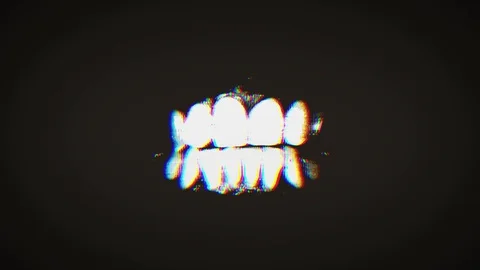 Spooky Alien Rage Jaws With Glitch Fx Stock Footage 127893814