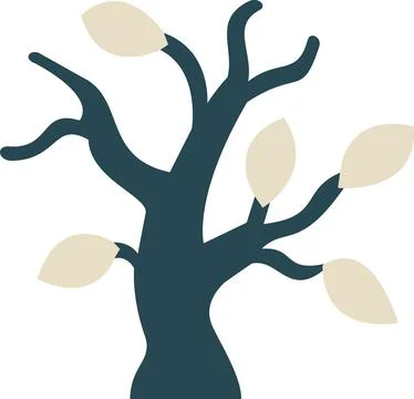 Spooky bare tree Halloween icon design Stock Illustration
