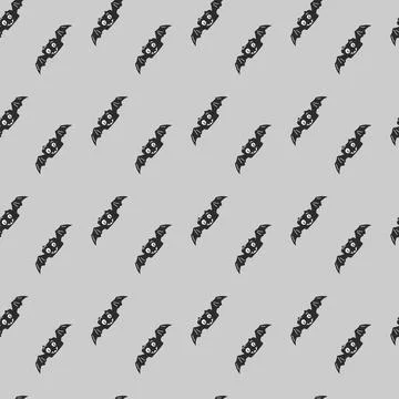 Spooky bat pattern perfect for Halloween-themed fabric, wrapping, and decor.. Stock Illustration