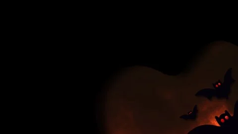 Spooky Bats with Glowing Red Eyes Flying in Dark Night Fog Halloween Backgr.. Stock Footage 346123748
