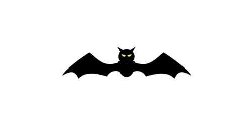 Spooky Black Bat Flying with Glowing Yellow Eyes Stock Footage 318429993