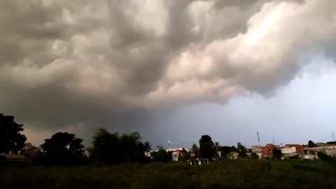 Spooky black clouds Stock Footage 233900672