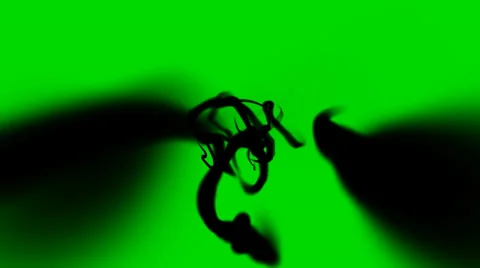 Spooky Black Liquid String on a Green Screen Background Stock Footage 31342934